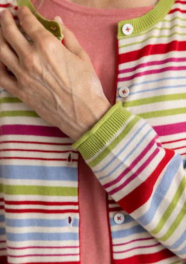 Kofta "Esme" i ekologisk/återvunnen bomull - flerfärgad/randig