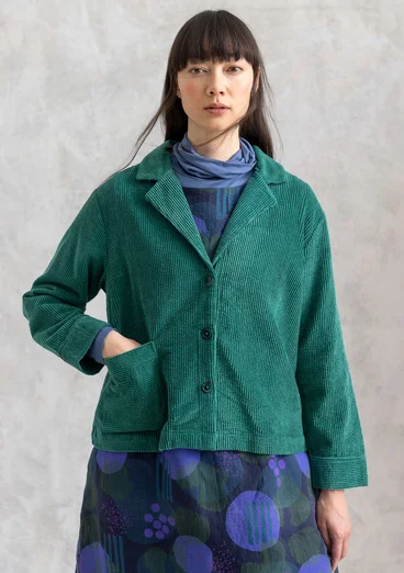 Manchesterjacka "Rime" i ekologisk bomull - ljus buteljgrön