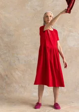 Trikåklänning ”Himla” i ekologisk bomull - amaryllis