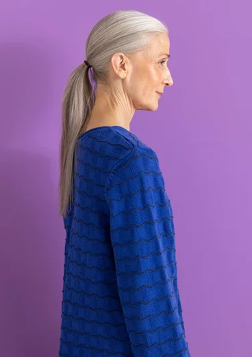 Bästiströja ”Celia” i återvunnen bomull - lupin/mörk indigo