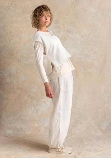 Vävd byxa i lin - halvblekt