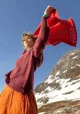 Tröja "Forgetmenot" i alpackamix - aubergine/melange