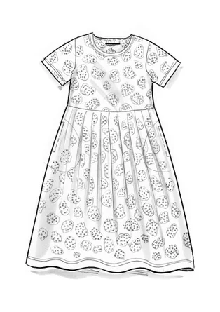 Trikåklänning ”Himla” i ekologisk bomull - körsbärsblom/mönstrad