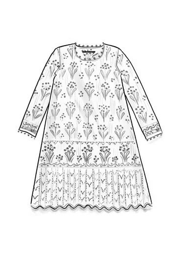 Stickad klänning "Alma" i ekologisk/återvunnen bomull - aubergine