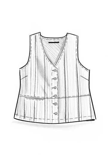 Vävd väst ”Esme” i bomull/lin - flerfärgad/randig