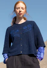 Kofta "Shadow" i lammullsmix - midnattsblå