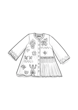 Broderad blus "Skåne" i ekologisk bomull - mässing