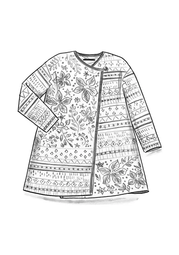 Omlottkofta "Augusta" i ullmix - mörk choklad