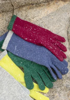 Fingervante i ull - indigo