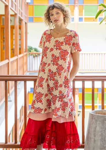 Trikåklänning "Rema" i ekologisk bomull - ostron