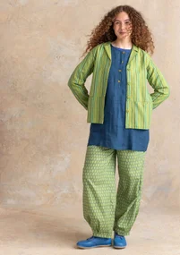 Vävd jacka ”Esme” i bomull/lin - kiwi/randig