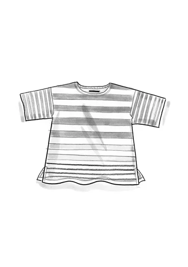 Färgglad randig topp "Kochi" i ekologisk bomull/modal - havsblå