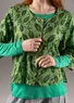 Vävd blus "Kelly" i ekologisk bomull (cikada/mönstrad XL)