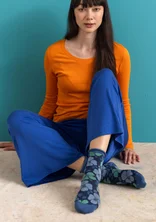 Strumpa ”Theia” i ekologisk bomull - stillahavsblå