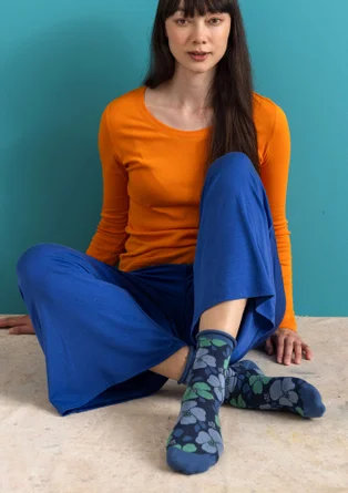 Strumpa ”Theia” i ekologisk bomull - stillahavsblå