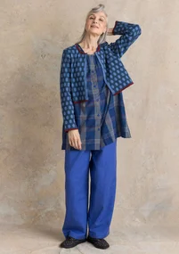 Kofta ”Vendela” i ekologisk/återvunnen bomull - stillahavsblå