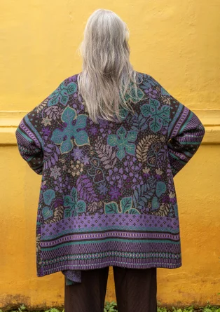 Omlottkofta "Augusta" i ullmix - mörk choklad