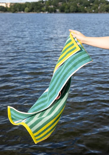 Handduk "Sunset" i ekologisk bomull - grönt havsglas