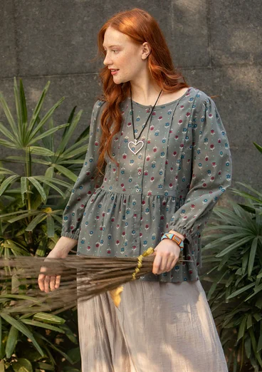 Blus "Tristan" i ekologisk bomull - grafit