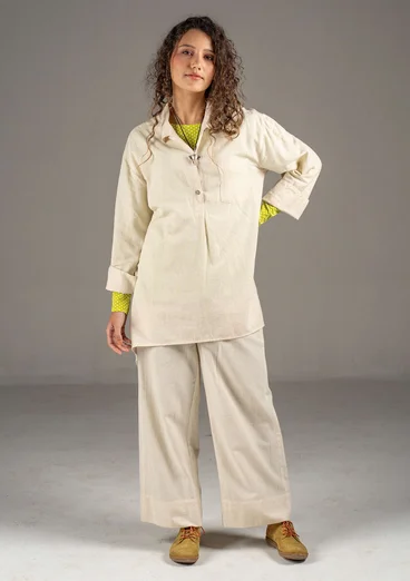 Vävd skjorta i ekologisk bomull/lin - ofärgad