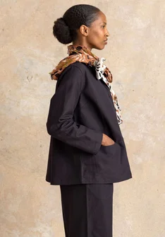 Vävd jacka ”Esme” i bomull/lin - svart