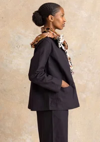 Vävd jacka ”Esme” i bomull/lin - svart