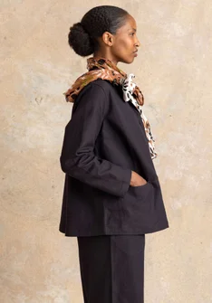 Vävd jacka ”Esme” i bomull/lin - svart