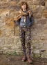 Blommiga leggings "Idun" i lyocell/elastan (svart umbra L)