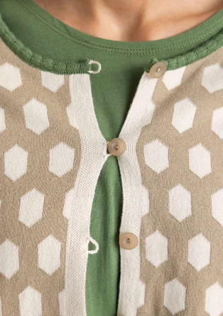 Kofta ”Vendela” i ekologisk/återvunnen bomull - mörk natur