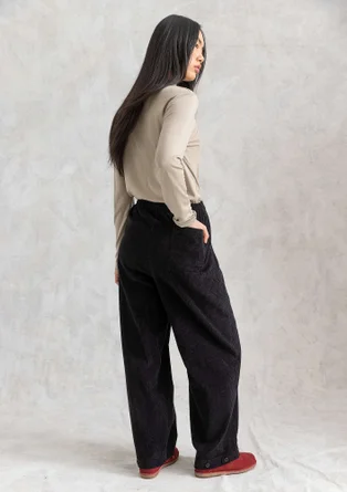 Manchesterbyxa "Rime" i ekologisk bomull - svart