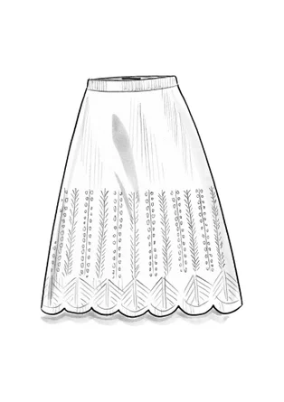 Stickad kjol "Forgetmenot"  i alpackamix - aubergine/melange