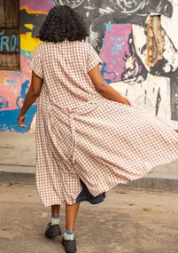 Vävd klänning "Juliette" i viskos - ljus persika