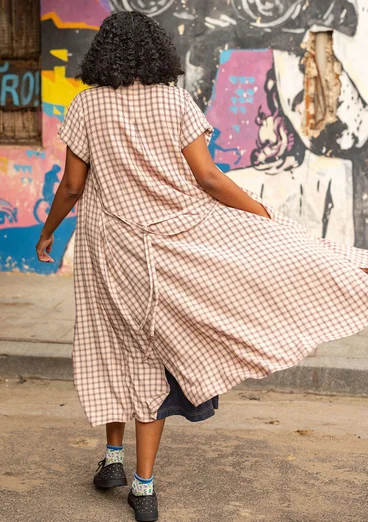 Vävd klänning "Juliette" i viskos - ljus persika