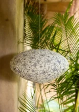 Lampskärm "Peru" i ekologisk bomull - indigo