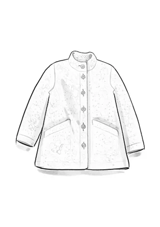 Stickad jacka i ullbouclé - grapefrukt/melange