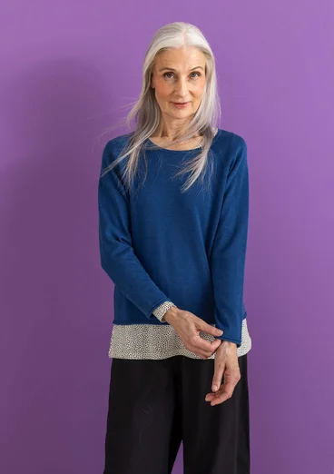 Tröja i ekologisk bomull/lyocell - indigoblå