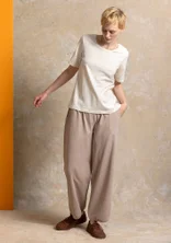 Trikåtop ”Theia” i ekologisk bomull/elastan - fjäder