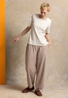 Trikåtop ”Theia” i ekologisk bomull/elastan - fjäder