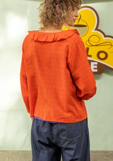 Vävd blus "Amelie" i ekologisk bomull - chili