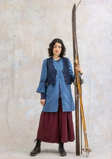 Vävd tunika "Kiruna" i ekologisk bomull/lin - mild indigo