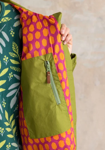 Vävd parkas ”Vendela” i ekologisk bomull - grönpeppar