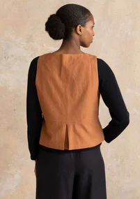 Vävd väst ”Esme” i bomull/lin - ekollon