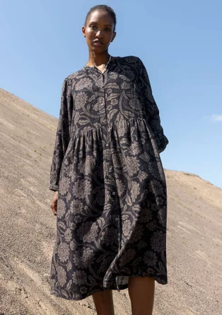 Vävd klänning "Moonlight" i viskos/lin - svart