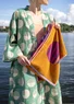 Kimono "Eclipse" i ekologisk bomull (grönt havsglas En storlek )