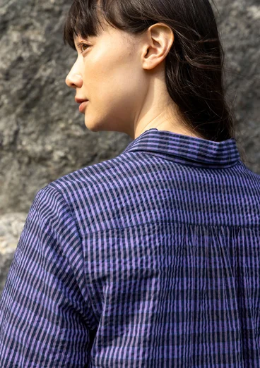 Vävd skjorta "Wavy" i ekologisk bomull - himmelsblå