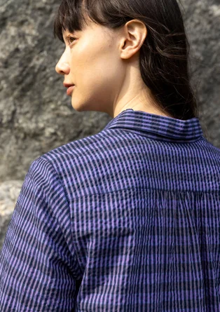 Vävd skjorta "Wavy" i ekologisk bomull - himmelsblå