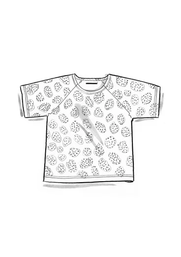 Trikåtop ”Himla” i ekologisk bomull - svart/mönstrad