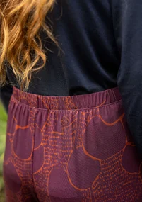 Trikåbyxa "Harriet" i lyocell/elastan - aubergine