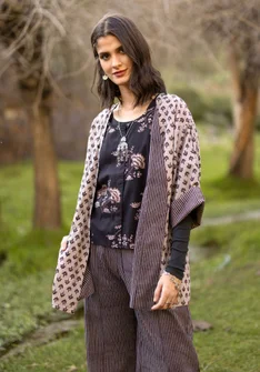 Vävd kimono ”Willow” i ekologisk bomull - kashish