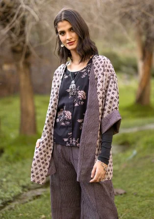 Vävd kimono ”Willow” i ekologisk bomull - kashish